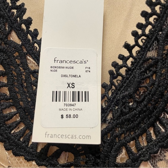 NWT Francesca's Lace Floral Mini Dress Size XS - Picture 7 of 7